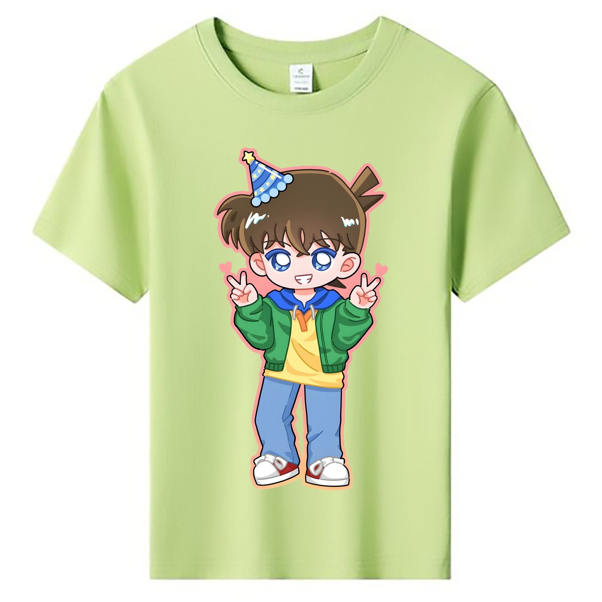 （画像用） 名探偵コナン 江戸川 コナン Detective Conan Conan Edogawa 綿100％キッズTシャツ（フロントプリント）